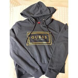 Guess Cropped Hoodie - Stylish & Comfy Size S
